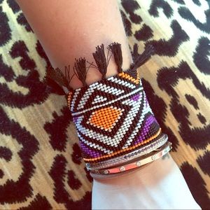 Hipanema beaded bracket with tassels